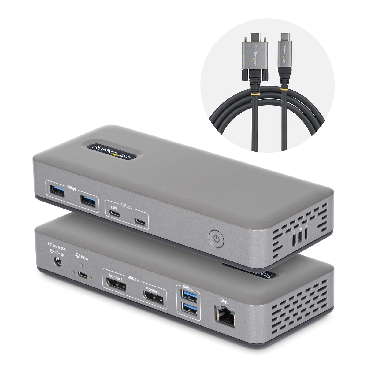StarTech.com USB-C-dockningsstation för två skärmar