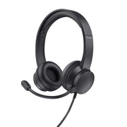 Trust HS-201 Headset Kabel Huvudband Kontor/callcenter USB Type-A Svart