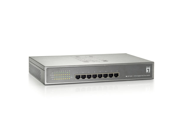 LevelOne GEP-0821 nätverksswitchar Gigabit Ethernet (10/100/1000) Strömförsörjning