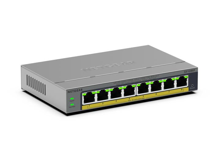 NETGEAR GS108EP hanterad L2/L3 Gigabit Ethernet (10/100/1000) Grå