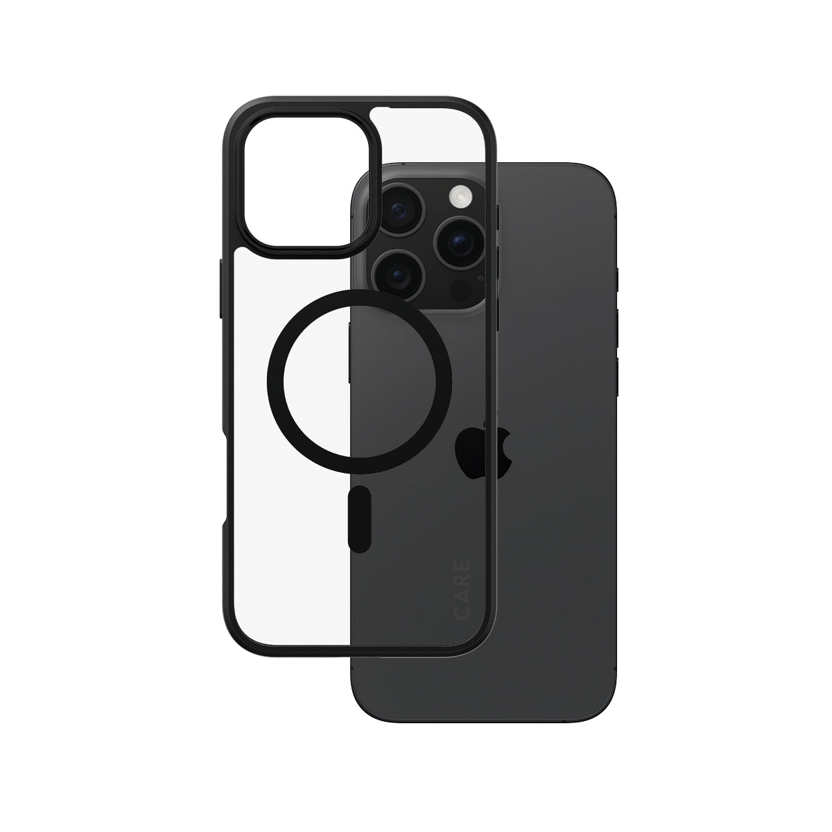 PanzerGlass CARE by Urban Combat Case Transparent w. Black Frame & MagSafe iPhone 16