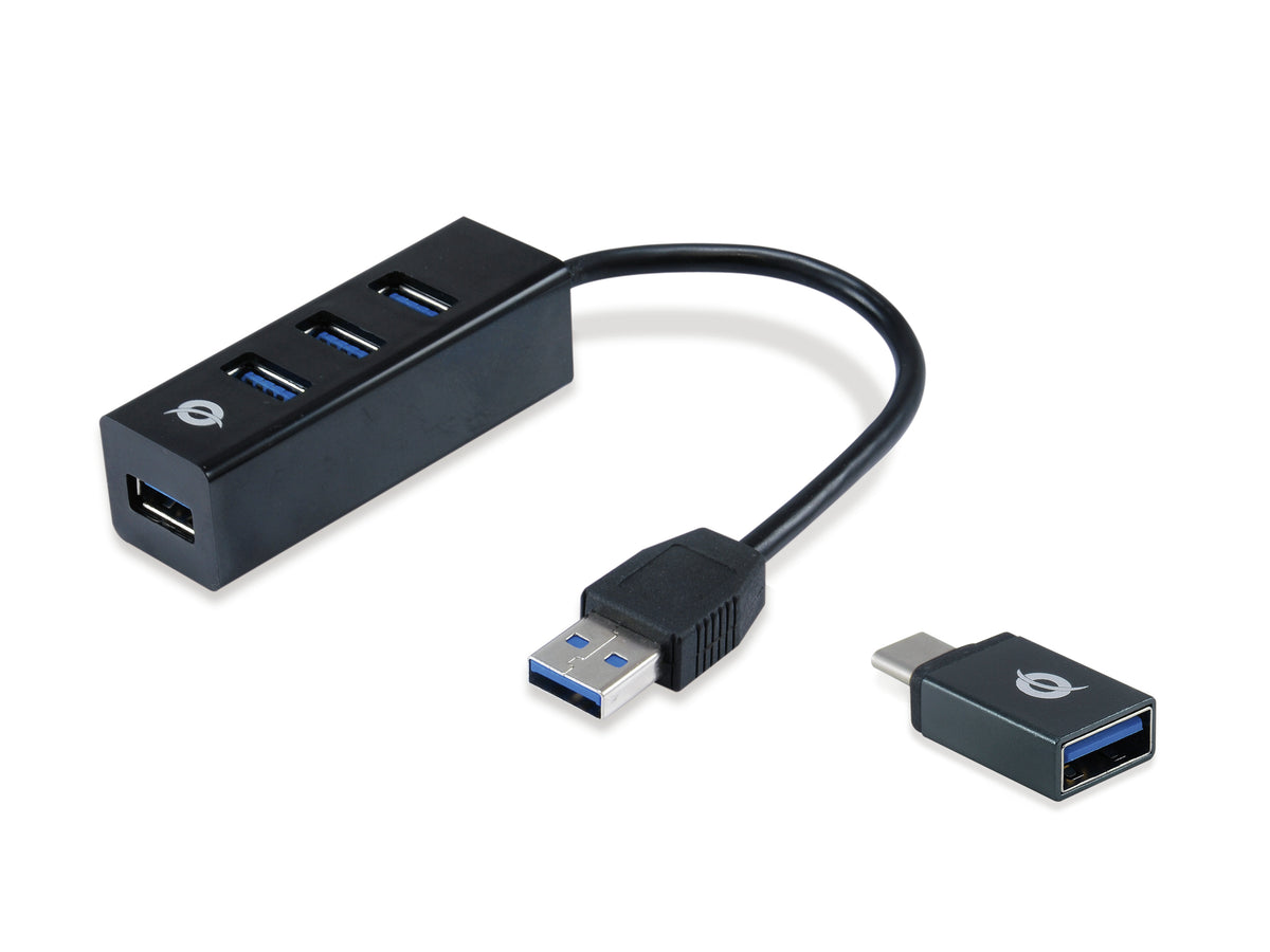 Conceptronic HUBBIES04B gränssnittshubbar USB 3.2 Gen 1 (3.1 Gen 1) Type-A 5000