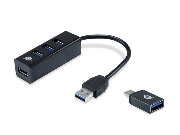 Conceptronic HUBBIES04B gränssnittshubbar USB 3.2 Gen 1 (3.1 Gen 1) Type-A 5000