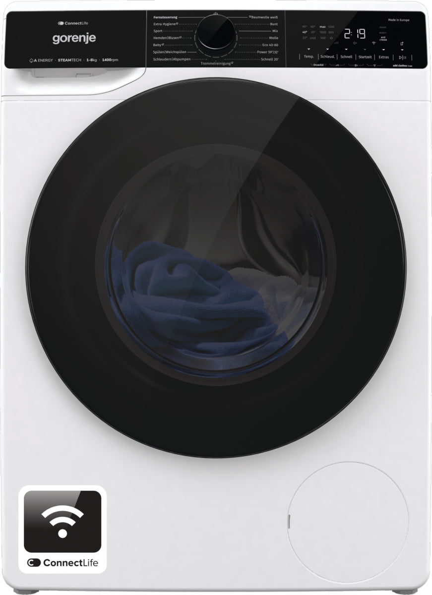 Gorenje WPNA84A2TS tvättmaskin Frontmatad 8 kg 1400 RPM Svart