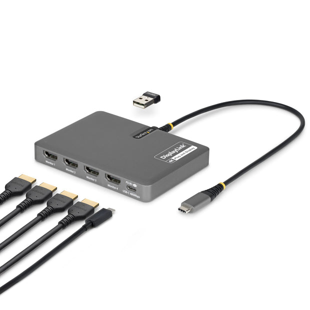 StarTech.com QUAD-USB-HDMI-ADAPT dockningsstationer för bärbara datorer Kabel USB