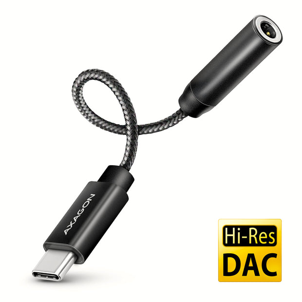 Axagon ADA-HC ljudkabel 0,1 m 3,5mm USB Type-C Svart