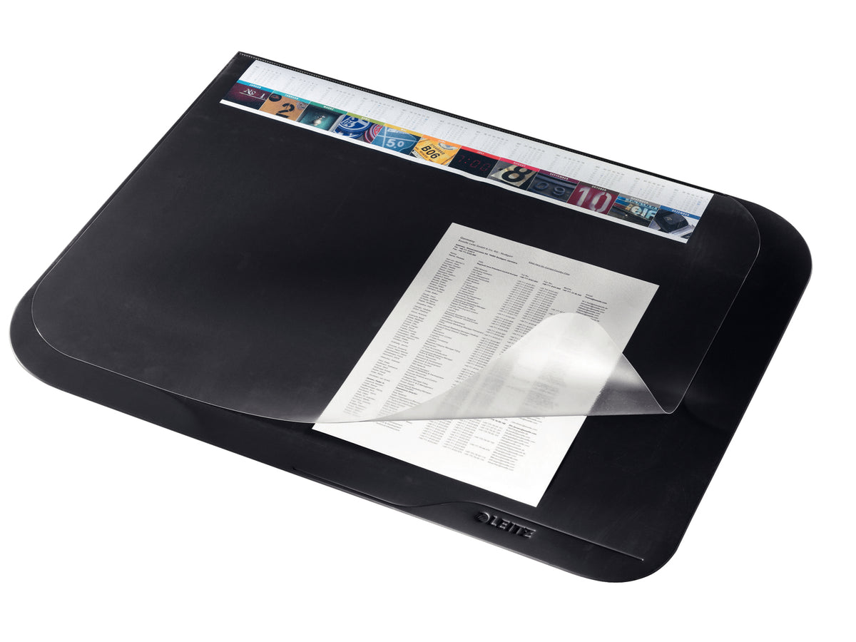 Leitz Skrivbordsunderlägg Plus Svart med Transparent ficka 50x65 cm
