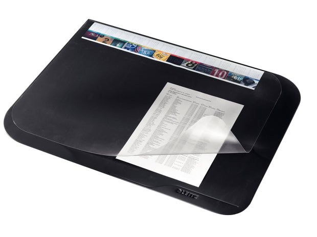Leitz Skrivbordsunderlägg Plus Svart med Transparent ficka 50x65 cm