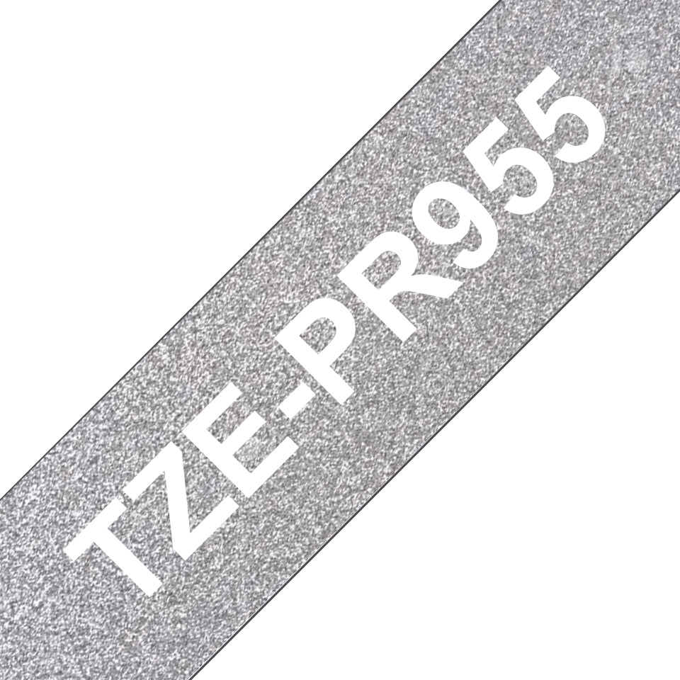 Brother TZE-PR955 etikett-tejp Vitt på silver