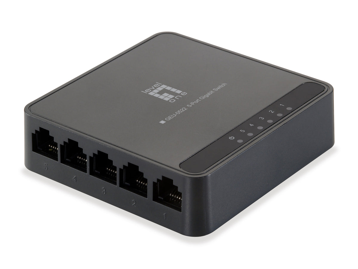 LevelOne GEU-0522 nätverksswitchar Gigabit Ethernet (10/100/1000) Svart