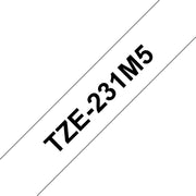 Brother TZE-231M5 etikett-tejp Svart på vitt