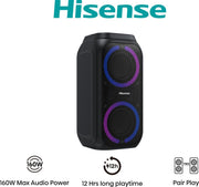Hisense Party Rocket 160 Partyhögtalare Svart 160 W