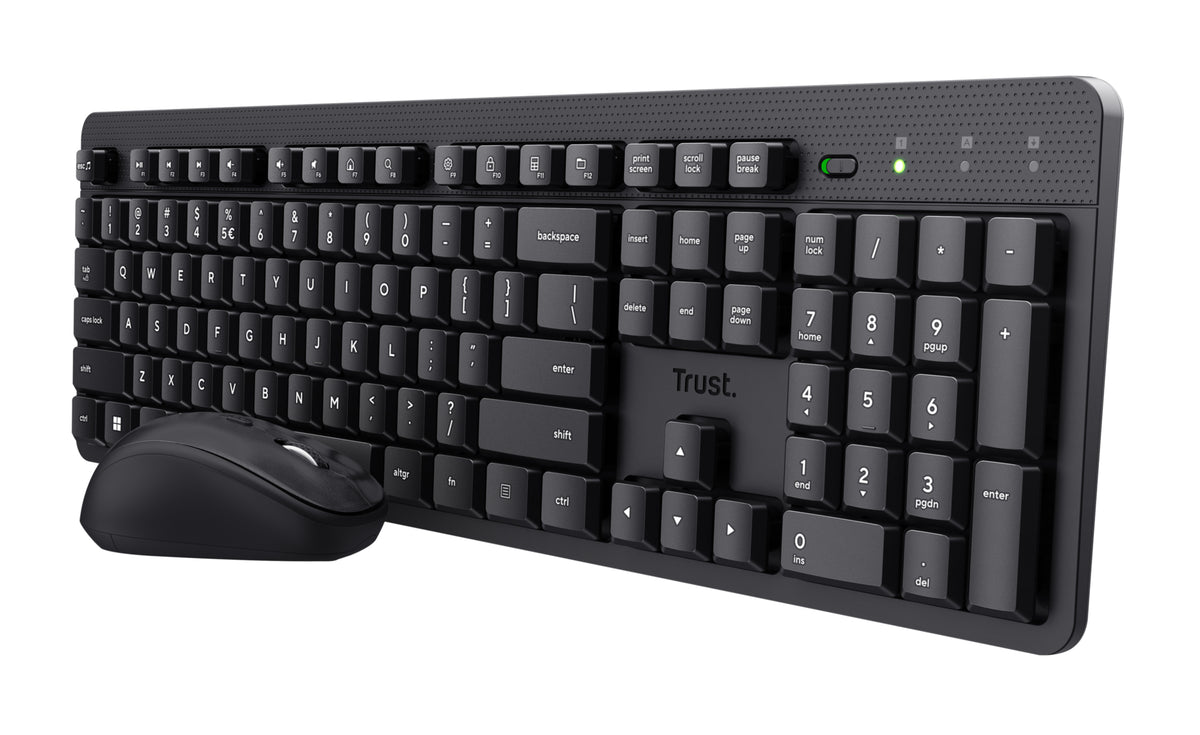 Trust Ody II tangentbord Mus inkluderad Kontor RF Trådlös QWERTZ tyska Svart