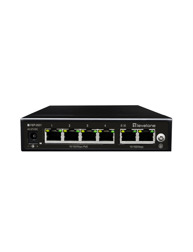LevelOne FEP-0631 nätverksswitchar Fast Ethernet (10/100) Strömförsörjning via Ethernet (PoE) stöd Svart