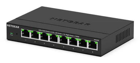 NETGEAR MS308E Ohanterad 2.5G Ethernet (100/1000/2500) Svart
