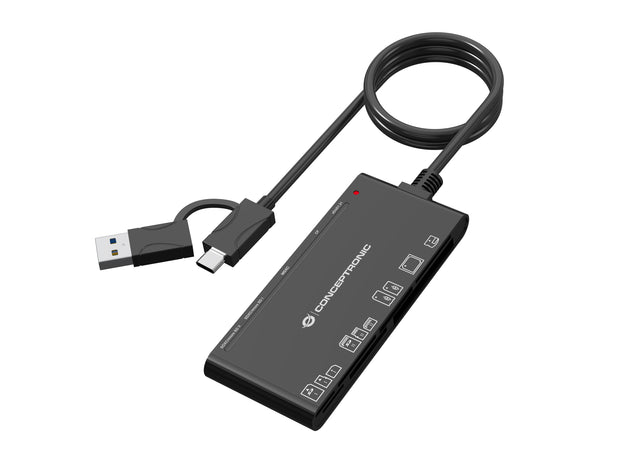 Conceptronic BIAN10B kortläsare USB 3.2 Gen 1 (3.1 Gen 1) Type-A/Type-C Svart