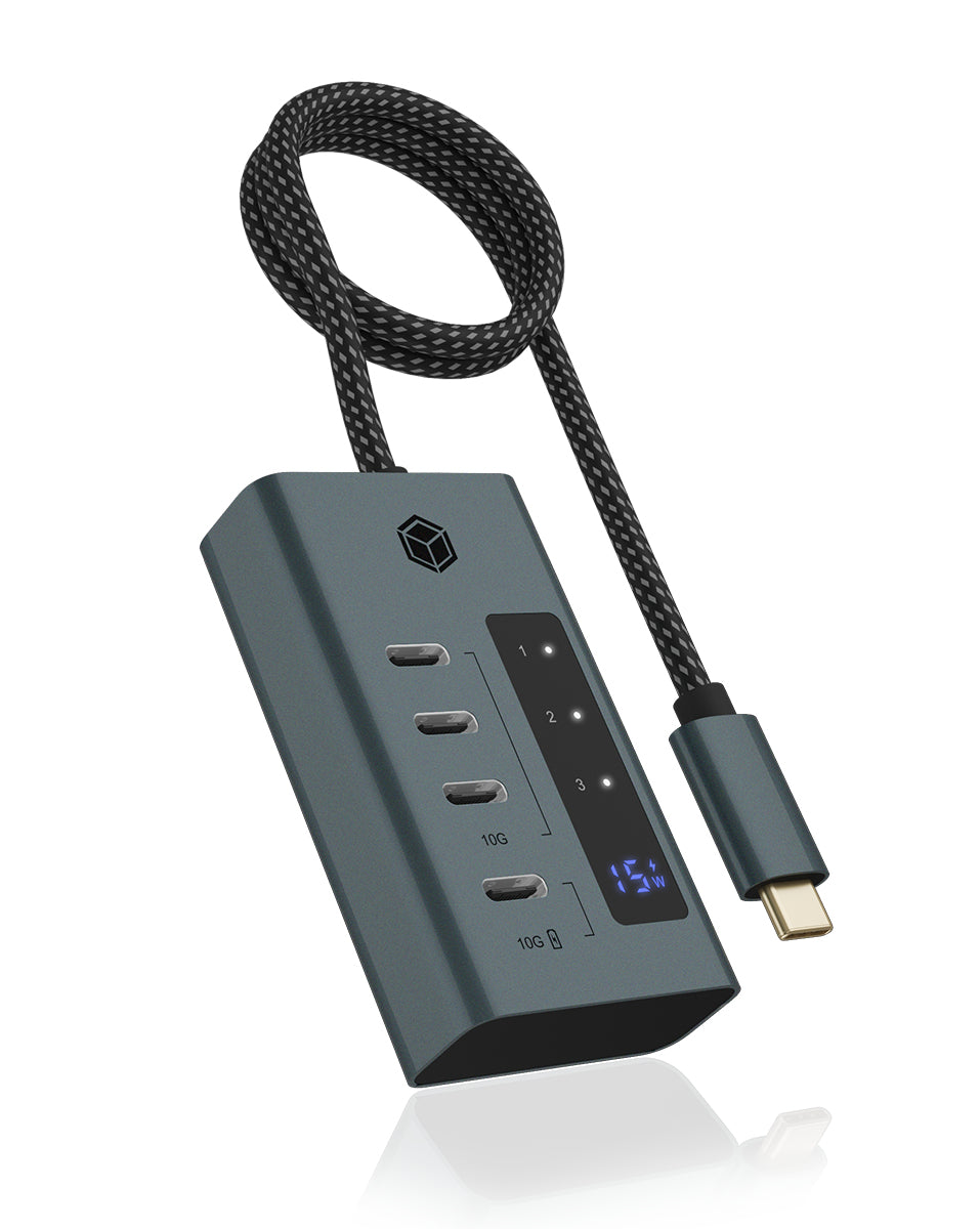 ICY BOX IB-HUB1454-C31 USB 3.2 Gen 1 (3.1 Gen 1) Type-C 10000 Mbit/s Blå