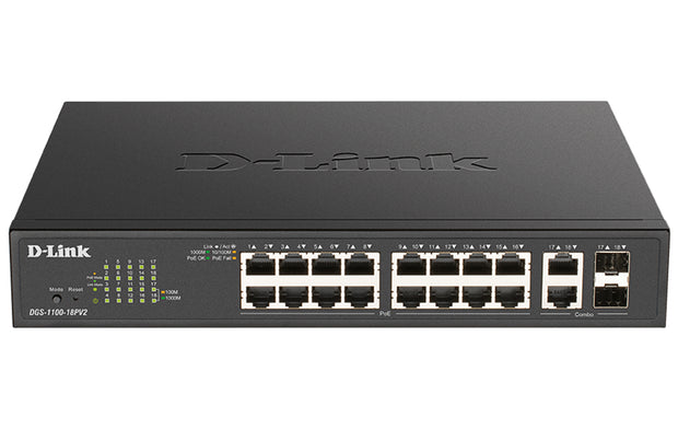 D-Link DGS-1100-18PV2 nätverksswitchar hanterad L2 Gigabit Ethernet (10/100/1000) Strömförsörjning via
