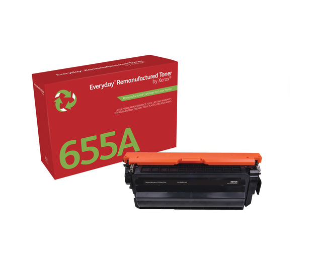 Everyday Svart Remanufactured Toner by Xerox compatible with HP 655A (CF450A)