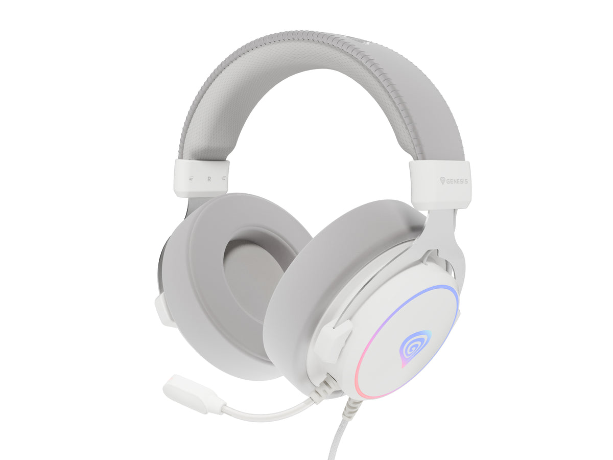 GENESIS Neon 764 Headset Kabel Huvudband Spela USB Type-A Vit