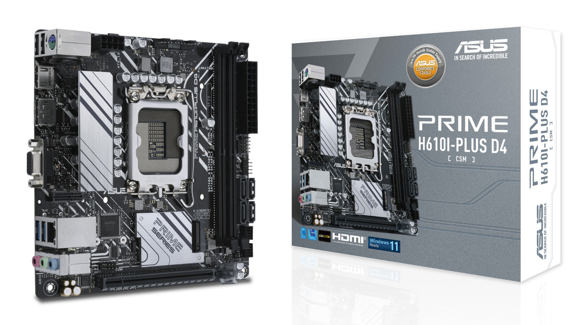 ASUS PRIME H610I-PLUS D4-CSM Intel H610 LGA 1700 Mini-ITX