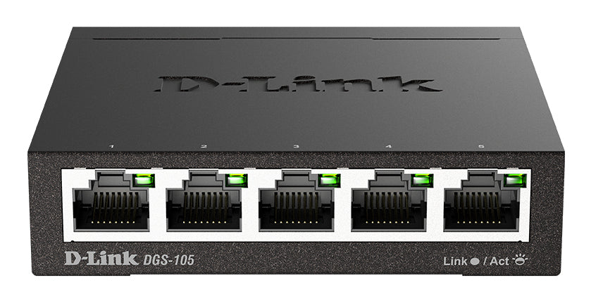 D-Link DGS-105 Ohanterad L2 Gigabit Ethernet (10/100/1000) Svart