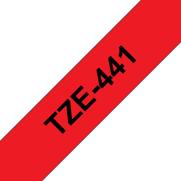 Brother TZE-441 etikett-tejp Svart på rött