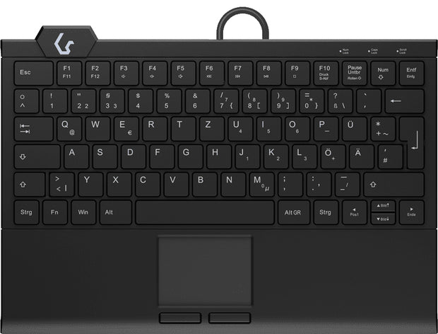 KeySonic KSK-5210ELU (DE) tangentbord Hem USB QWERTZ tyska Svart