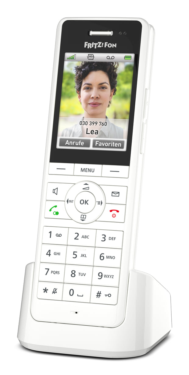 Fon FRITZ! X6 DECT-telefon Namn och uppringnings-ID Vit