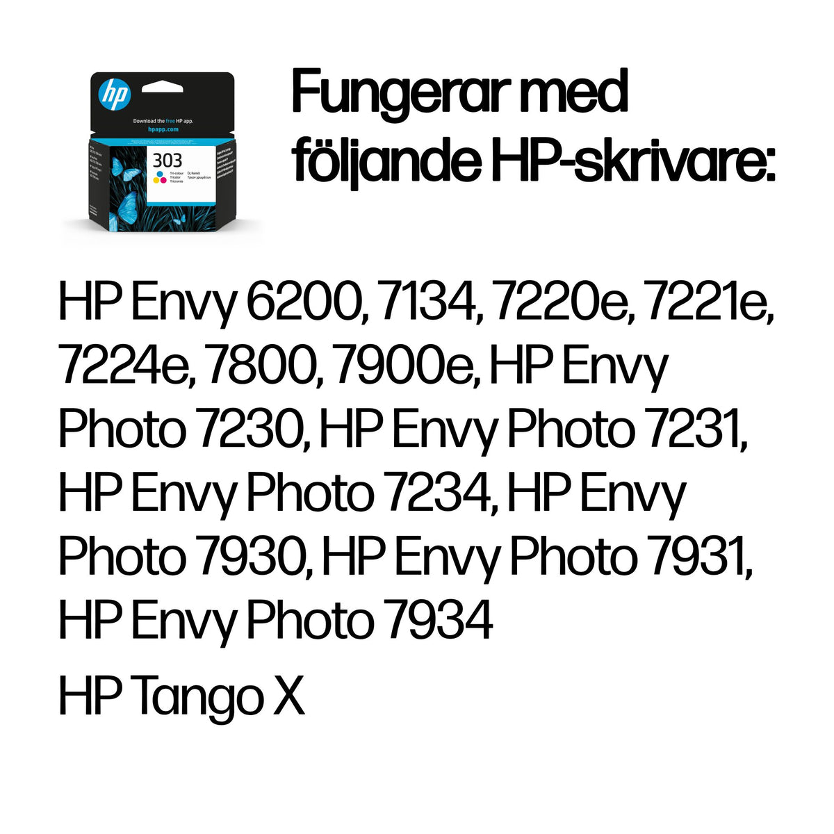 HP 303 trefärgs originalbläckpatron