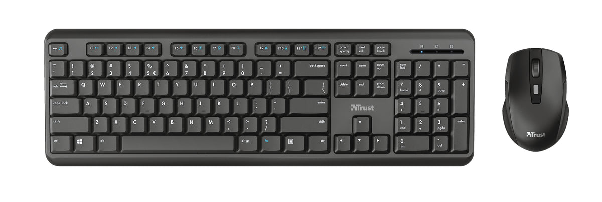 Trust TKM-350 tangentbord Mus inkluderad Kontor RF Trådlös QWERTZ tyska Svart