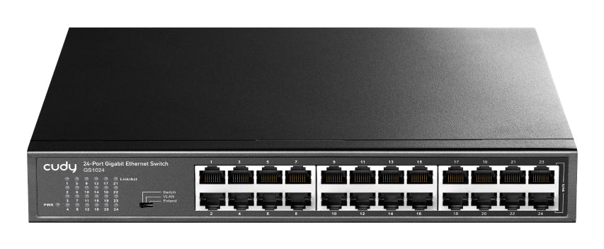 Cudy GS1024 nätverksswitchar Ohanterad Gigabit Ethernet (10/100/1000) Svart