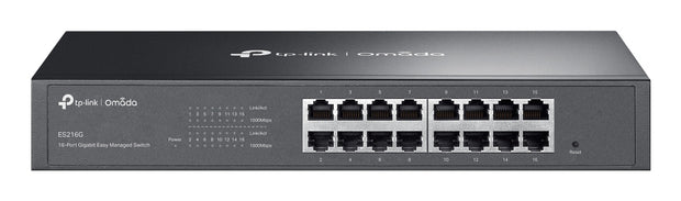 TP-Link Omada ES216G nätverksswitchar hanterad L2 Gigabit Ethernet (10/100/1000) Svart