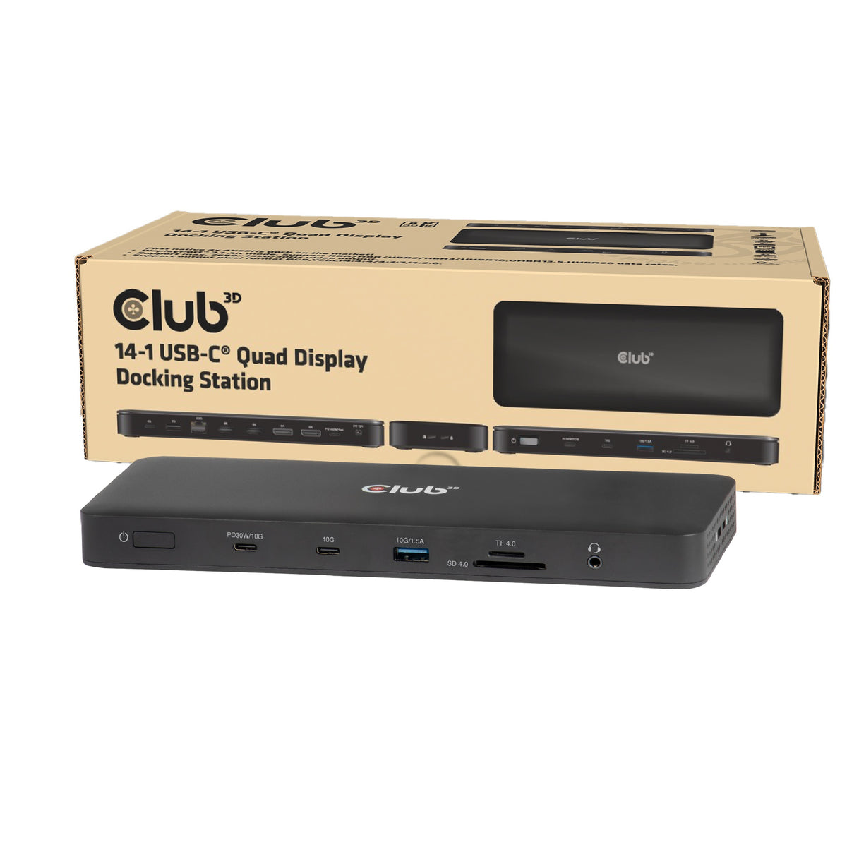 CLUB3D CSV-2540 dockningsstationer för bärbara datorer Dockning USB 3.2 Gen 1 (3.1