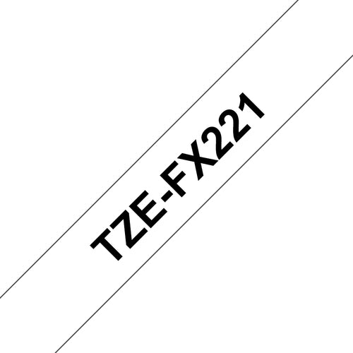 Brother TZE-FX221 etikett-tejp Svart på vitt