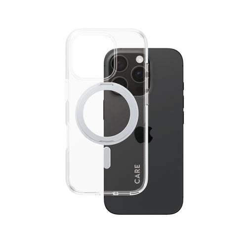PanzerGlass CARE by Case Transparent w. Silver Kickstand & MagSafe iPhone 16 Pro