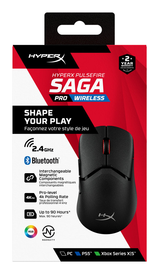 HyperX Pulsefire Saga Pro trådlös gaming-mus (svart)