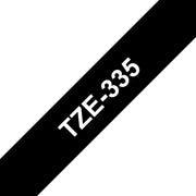 Brother TZE-335 etikett-tejp Vit på svart TZ