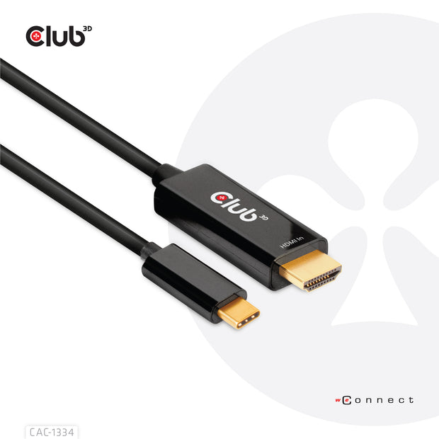 CLUB3D CAC-1334 videokabeladapter 1,8 m HDMI Typ A (standard) USB Type-C Svart
