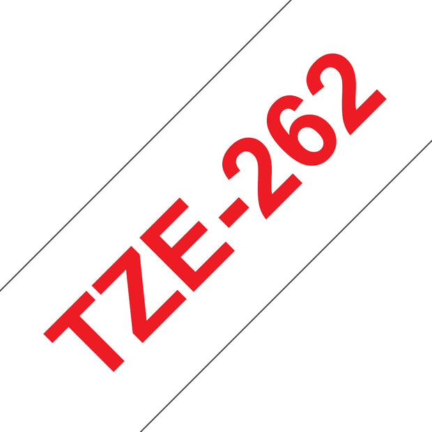 Brother TZE-262 etikett-tejp Röd på vit