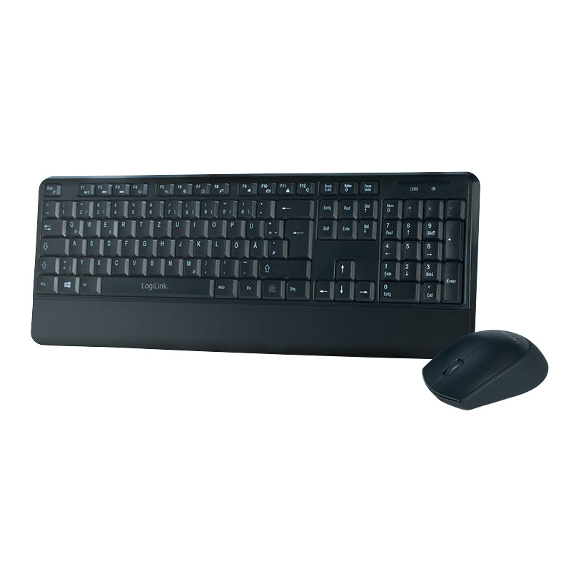 LogiLink ID0161 tangentbord Mus inkluderad Universal RF Trådlös QWERTZ tyska Svart