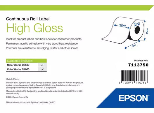 Epson High Gloss Label utskriftsbara Etiketter