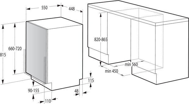 Gorenje GV 520 E 10 EB Helt integrerad 11 kuvert