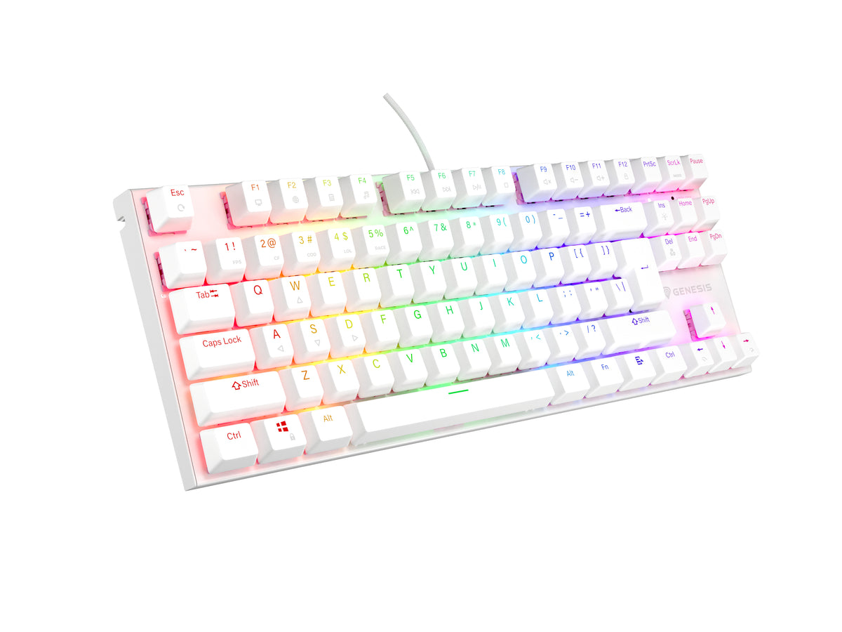 GENESIS Thor 303 TKL tangentbord Spela USB QWERTY Amerikanskt internationellt Vit