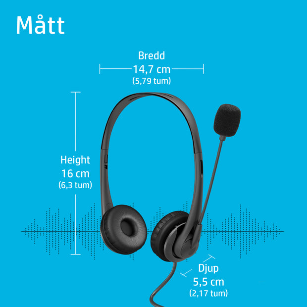 HP USB-stereoheadset G2 hörlurar