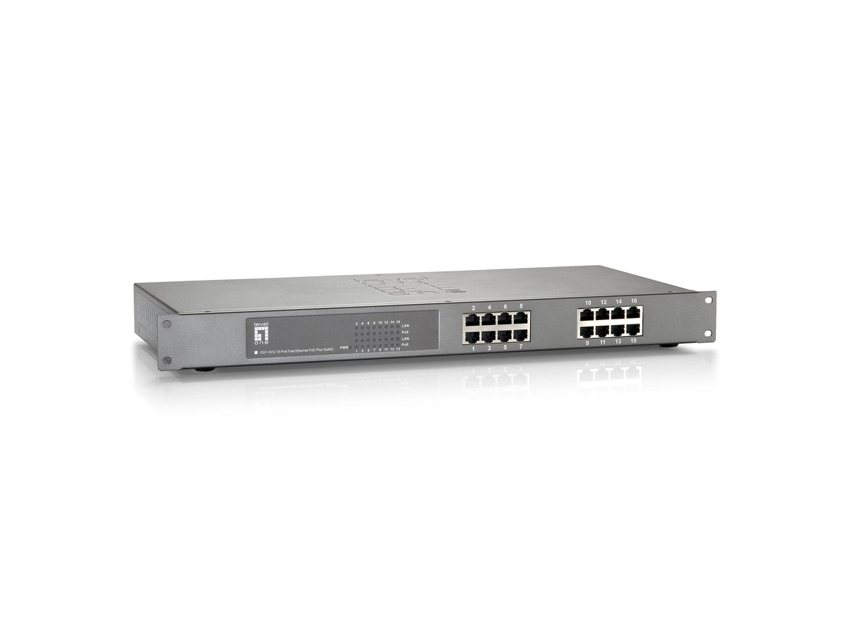 LevelOne FEP-1612 nätverksswitchar Ohanterad Fast Ethernet (10/100) Strömförsörjning