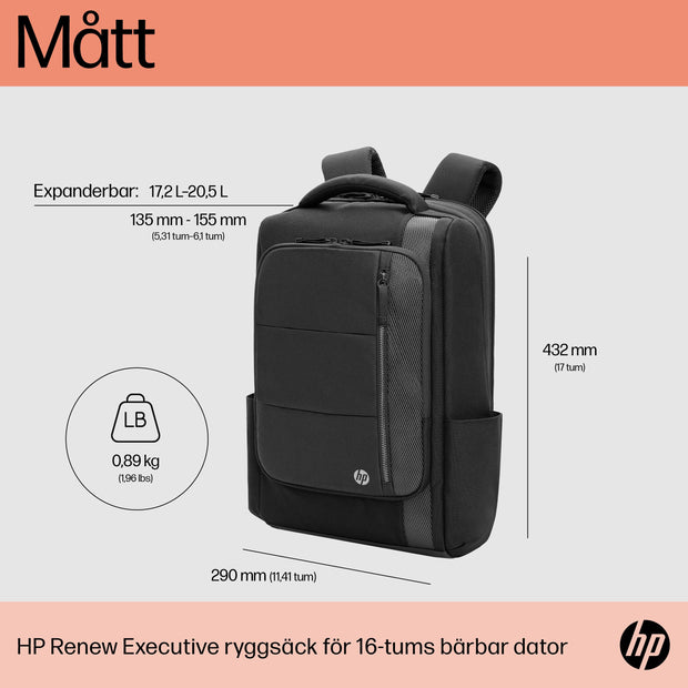 HP Renew Executive-ryggsäck för 16 tum laptopväska