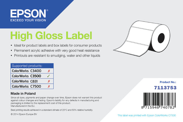 Epson High Gloss Label utskriftsbara Etiketter