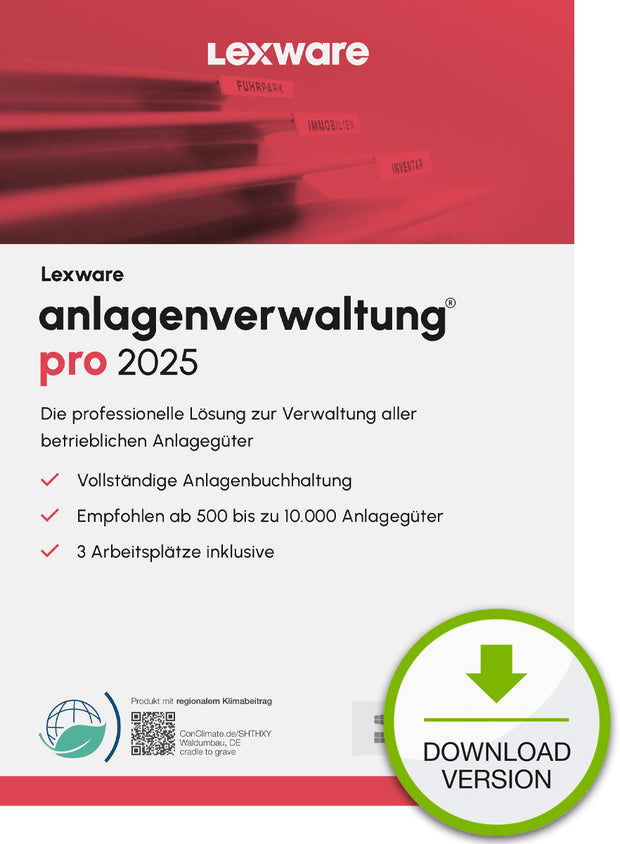 Lexware anlagenverwaltung pro 2025 "unbegrenzte Laufzeit" Download Bokföring 1 År
