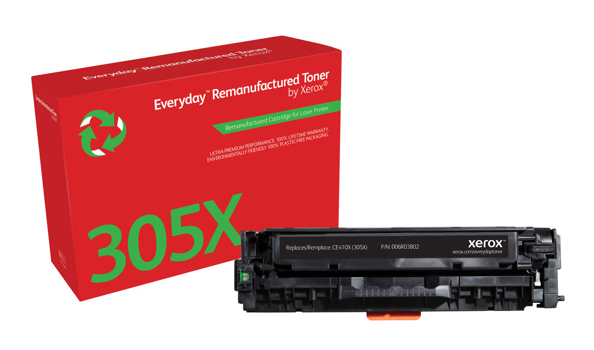 Everyday Svart Remanufactured Toner by Xerox compatible with HP 305X (CE410X)